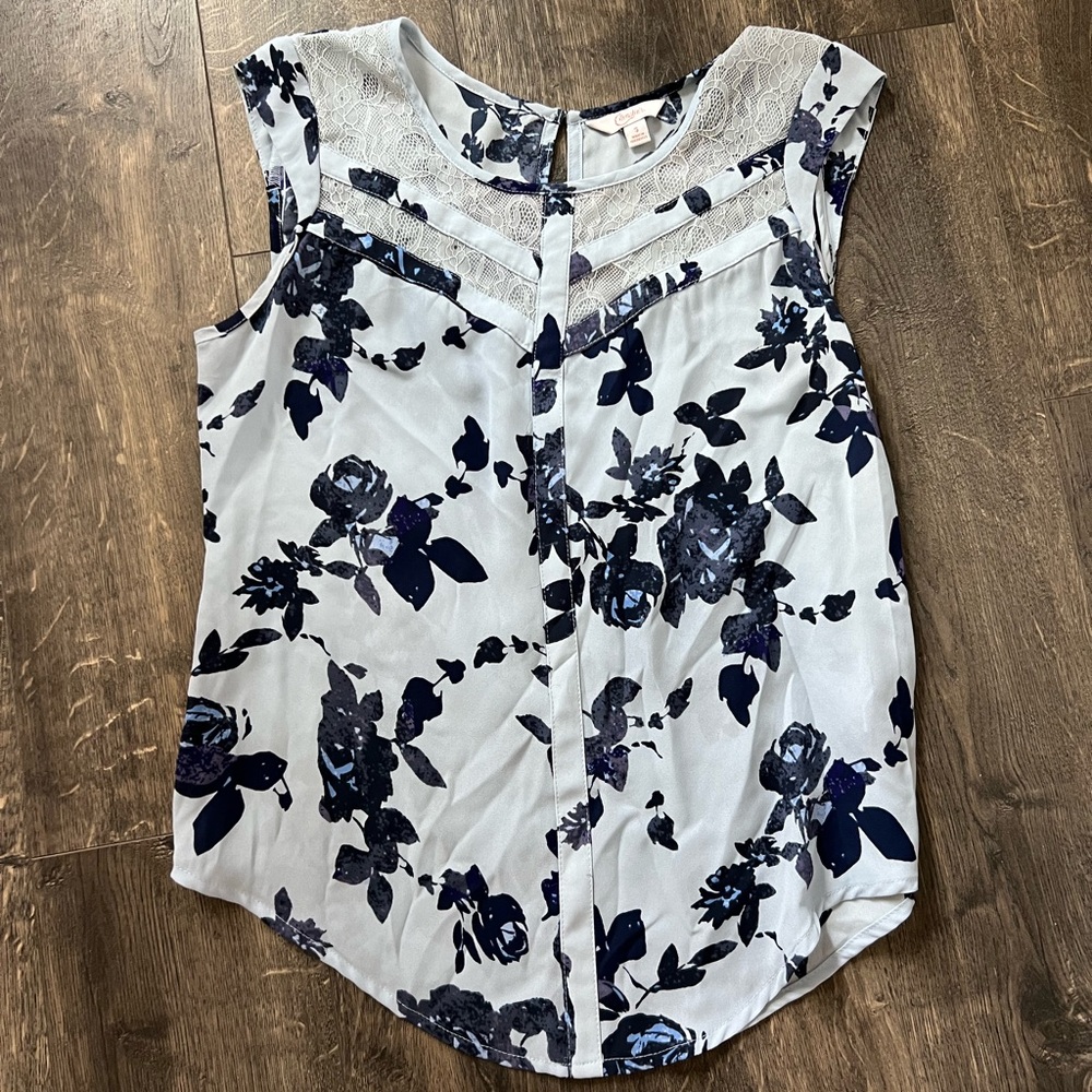 Blue Floral Blouse